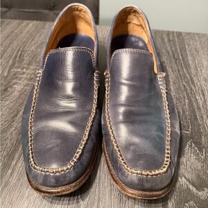 Elegant Navy Leather Loafers for Men